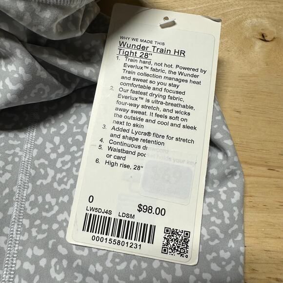 Lululemon Wunder Train High-Rise Tight 28" Leopard Daisy Starlight Gray Sz 0 NWT - Picture 7 of 11